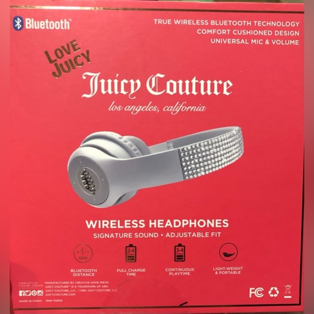 Juicy Couture love juicy white‎ true wireless bluetooth cushioned headphones new